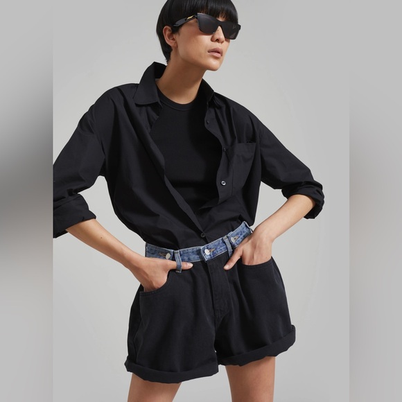 The Frankie Shop Hayla Contrast Denim Shorts - XS/S - Picture 5 of 6